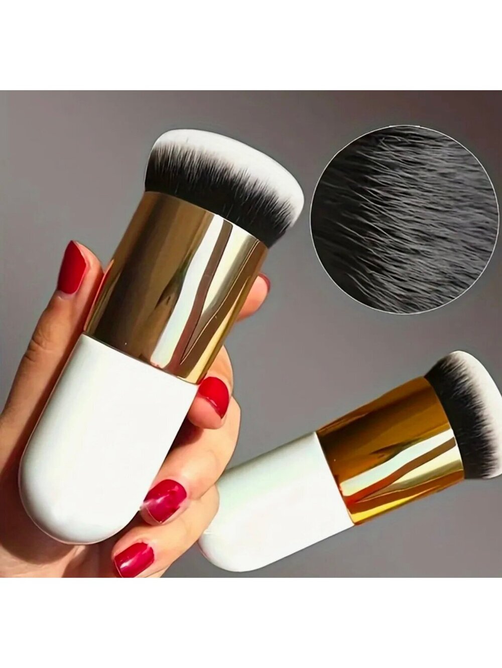 New - Professional Makeup Brush with Soft -Dense Bristles - White
